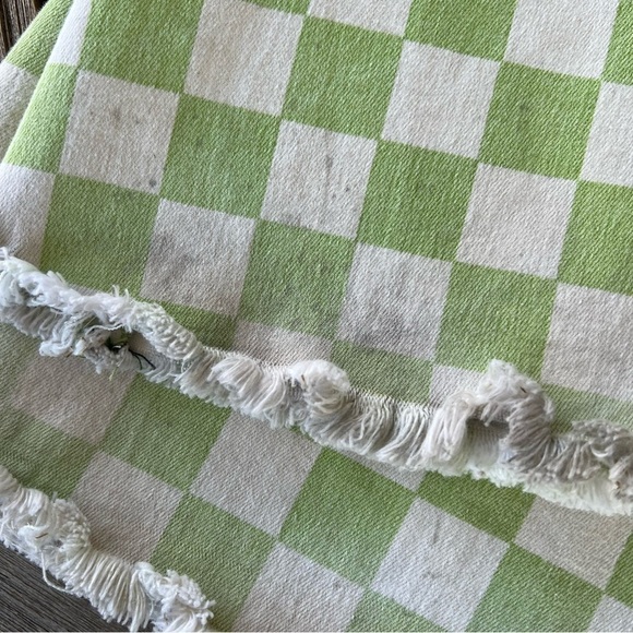 Free People Just Float On Flares Neon Green Checkerboard Bellbottom Jeans Sz 25 - Picture 12 of 15